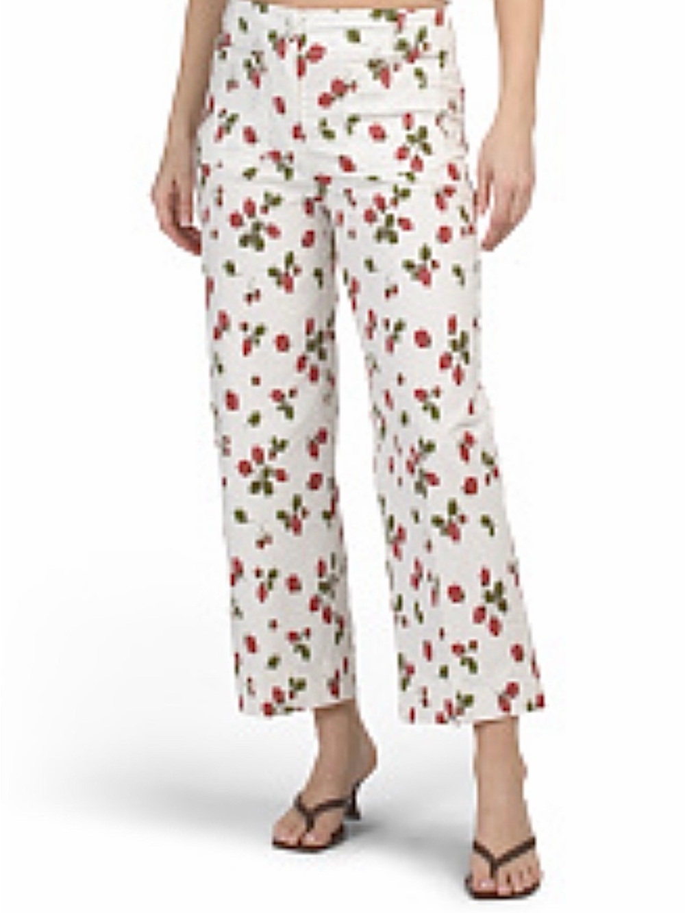 Nicole Miller New York Hi-Rise Straight Leg Strawberry Print Pants Size 2